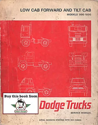 1966 Dodge Truck Low Cab Forward Tilt Cab Shop Repair Maintenance Service Manual • $29.95