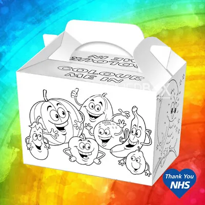 COLOUR ME IN Themed Card Party Favour Filler Loot Handle Boxes Food Sweets Box • £0.99