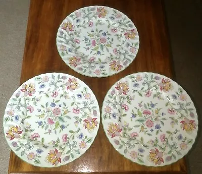 3 X Minton Haddon Hall Bone China Dinner Plates 10.75 Inch 27 Cm B1451 1 Cracked • £24.99