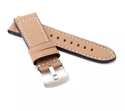 Marino: VINTAGE CALF Saddle Leather Watch Strap SAND 24mm • £35