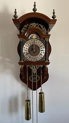 Dutch Frisian Wall Clock Weight Driven Bell Chiming 8 Day Moonphase Franz Hermle • $49.78