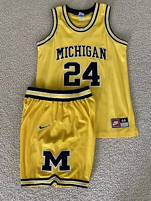 Jimmy King Fab 5 Michigan Wolverines Authentic  Nike Jersey & Shorts Large Set • $600