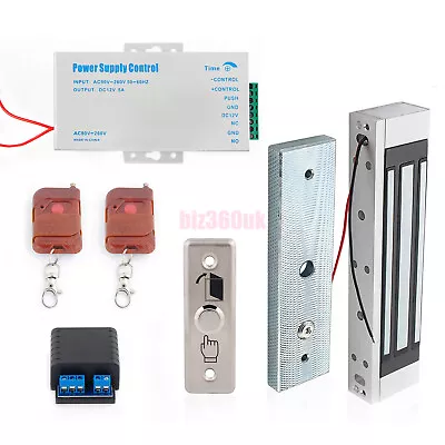 Door Access Control System Electric Magnetic Lock 650lb 2 Remote Controls • £83.98