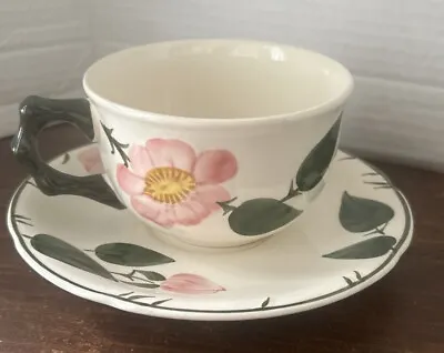 Vtg Coffee Cup & Saucer Wild Rose By Villeroy & Boch Germany 12 Oz. Cottage Core • $10