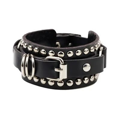 Leather Studded Punk Bracelet Studded Armband Rivets Bracelet Rivets Cuff • £5.86