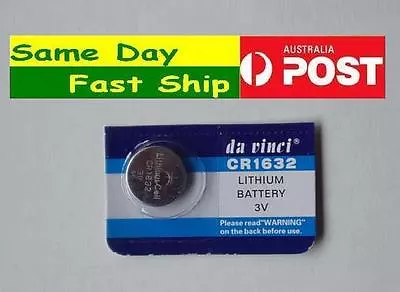 2 Pcs New CR1632 3 Volt Lithium Button Cell Battery AU Local Fast Ship • $4.48