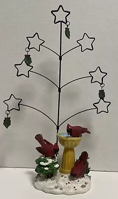 Metal Christmas Card Holder Display Stand Photos Notes CARDINAL BIRDS • $19.99