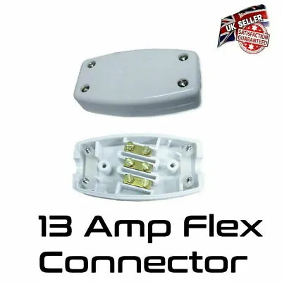 Flex Connector 13 AMP In Line Box 3 Terminal Joint Wire 250V Main Electric Cable • £3.69