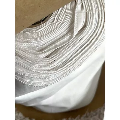 Sewing Crafting Spool 6  Wide White Cotton Blend Trim Fabric Material Supplies • $24