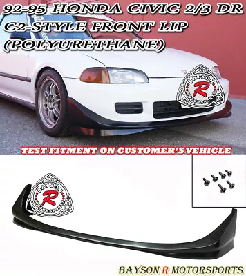 Fits 92-95 Honda Civic 2/3dr (Coupe/Hatch) C2-Style Front Lip (Urethane) • $89.99