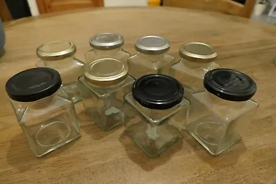 Square Glass Preserve/Jam Jars (210g) - Set Of 8 • £5