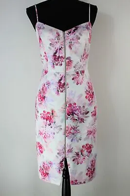 $19.95 • Buy Forever New Pink Floral Zip Front Midi Dress - NWOT - 10