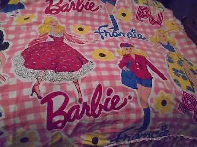 *BARBIE Vtg Full Bedspread Barbie Francie PJ Steffie  2 Window Curtains RARE! • $215