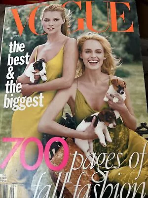 Vogue Magazine September 1996 Cover  Amber Valletta Kate Moss 700 PAGES • $69.99