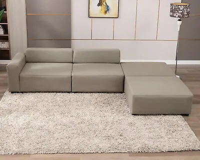 Modular L-Shaped Sectional Sofa Reversible Chaise Couch With Ottomans • $769.99