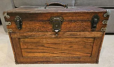 Rare ANTIQUE Schartow Iron Products Co. Machinist Tool Box / Chest Felt 7-Drawer • $225