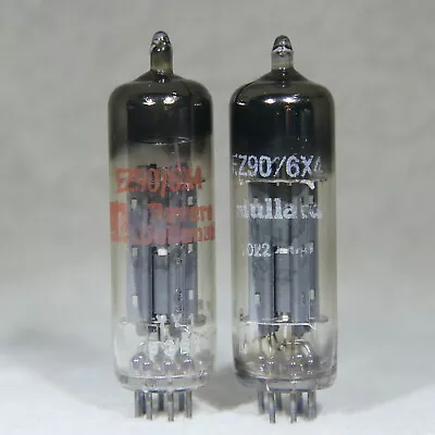 Matched Pair Mullard 6X4/EZ90 Black Plate Square Getter Rectifier England 1963 • $90