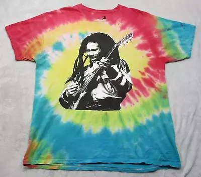 Bob Marley Shirt Adult XL Zion Rootswear Tie-Dye Rare Guitar Model Mint Cond • $14.99