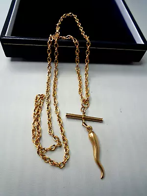 £199 • Buy Stunning Vintage 9ct Gold T/bar & Horn Of Plenty Pendant On 20  Spiga Link Chain