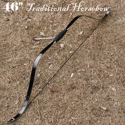 Archery 46  Traditional Horsebow 25-50lbs Recurve Bow Handmade Mongolian Hunting • $135.35