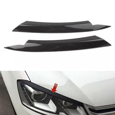 Headlight Cover Eyelid Trim Sticker Carbon Fiber For VW Passat B7 2010-14 Cool • $23.57