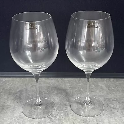 Pair Dartington Crystal Chateauneuf Goblet Red Wine Glass Set Of 2 23 Cm Tall • £20