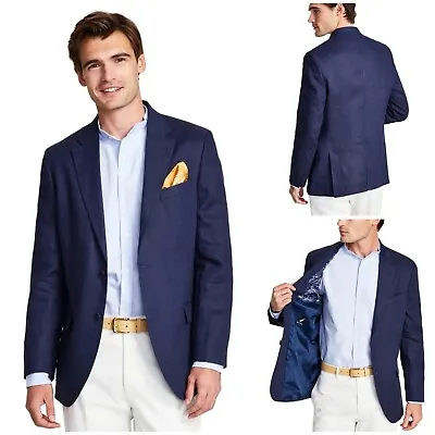 Nautica Modern Fit New Linen Blend Sport Coat Jacket Mens Blazer Navy Blue 40R • $59