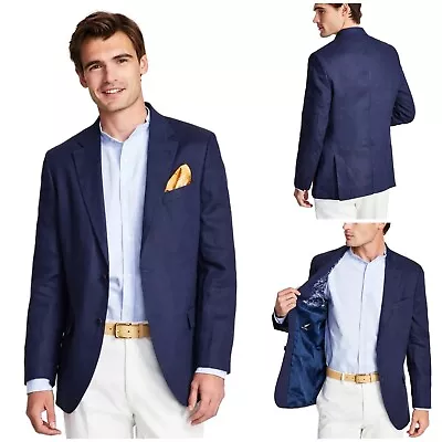 Nautica Modern Fit New Linen Blend Sport Coat Jacket Mens Blazer Navy Blue 42S • $59