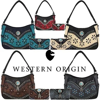 Tooled Leather Concealed Carry Purse Western Handbag Women Shoulder Bag  Wallet • $21.95