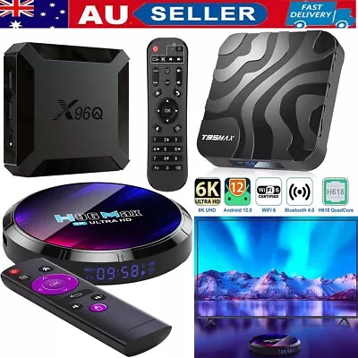 Android Smart TV Box 8K 4K 6K WIFI HD Media Player HDMI 8GB/16GB/32GB/64GB AU • $35.99