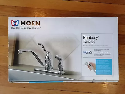 Moen Banbury CA87527 Single-Handle Standard Kitchen Faucet W/Side Sprayer Chrome • $48