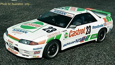 1:10 RC Clear Lexan Body Castrol Nissan GTR R32 + Decals Suit Tamiya Electric • £46.05