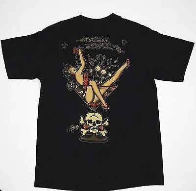 Sailor Jerry Rum Martini Girl Party Tattoo Norman Collins Pocket T Shirt S-2xl • £42.46