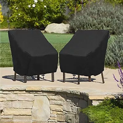 2PCS Garden Stackable Chair Cover Waterproof Outdoor Heavy Duty Stacking Seat • £15.88