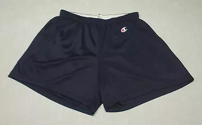 Vtg CHAMPION Nylon Athletic/Gym/Running Shorts (80s/90s) Navy PLAIN/BLANK! XL • $14.50