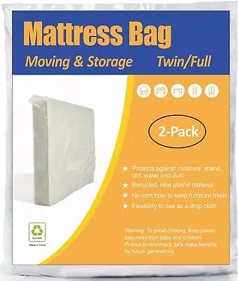 ComfortHome 2 Pack Mattress Bag For Moving And Storage Twin/Full Size • $16.91