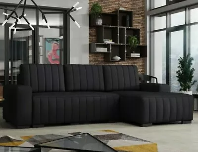 £525 • Buy Corner Sofa Bed HUGO DB With Storage Container Springs New