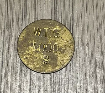 One (1) WTG W. T. G.  1000 S  Maryland Picker Token  Bg • $5