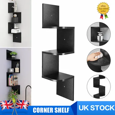 3 Tier Corner Shelf Floating Wall Shelves Storage Display Bookcase Home Decor • £11.99