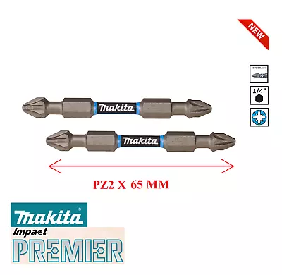 Makita Impact Premier PZ2 Double Ended 65mm Screwdriver Impact Torsion Bits • £7.65