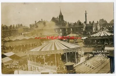 RP OLDHAM Fair FAIRGROUND Oldham Wakes 1906 By McQueen ROYTON Lancashire • £26