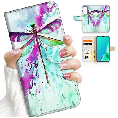 ( For Oppo A57 / A57S ) Wallet Flip Case Cover AJ24559 Dragonfly • $13.99