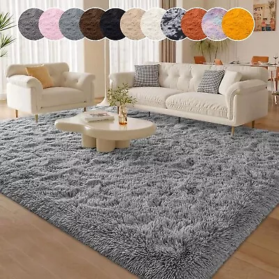 Thick Shaggy Large Rugs Non Slip Hallway Runner Rug Living Room Carpet Soft Pile • £7.99