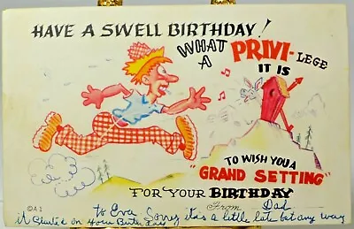 Have A Sweet Birthday Outhouse Hillbilly Vintage Postcard Unposted  • $1.95