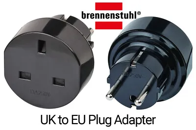 £6.78 • Buy UK To Europe Plug Adapter - Travel Plug GB/EU Plug Socket 3 Pin To 2 Pin Earthed