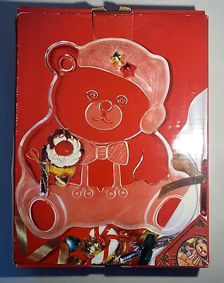 Mikasa Frosted Crystal Holiday Christmas Teddy Bear Platter Tray 11 1/2  • $12.99