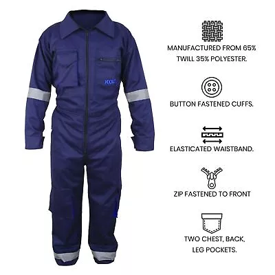 BLUE Work Wear Men's Overalls Boiler Suit Coveralls Mechanics Protective • $38.99