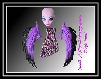 Monster High Create-A-Monster CAM Harpy Girl Head Wings & Dress • $27