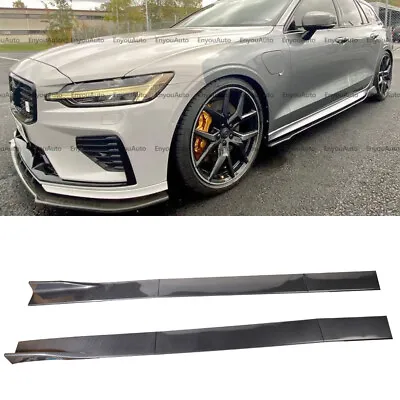 For Volvo S60 S80 S90 86  Side Skirt Extension Rocker Splitter Carbon Fiber • $76