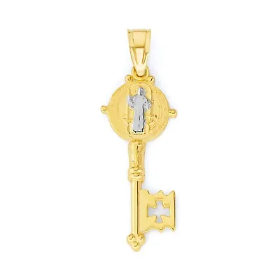 Solid Gold Saint Benedict Pendant In 10k Or 14k San Benito Key • $139.99